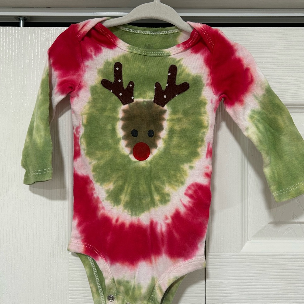 Christmas Tie Dye baby onesie